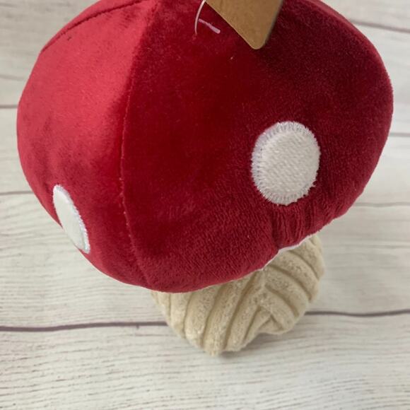 Stuffed Mushroom Dog Toy with Squeaker Plush Pet Fungi Ribbed Bottom 7 1/2"H - Picture 3 of 8